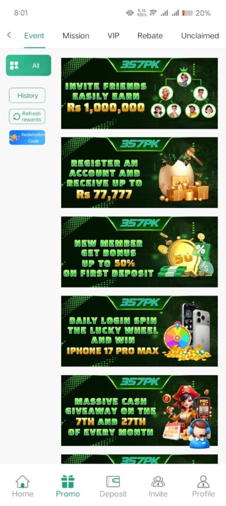 357pk Game Bonuses